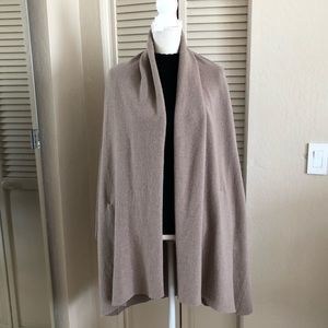 Open front wool cardigan sweater